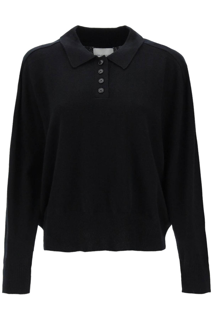 'Forana' Long Sleeved Cashmere Polo Shirt - Loulou Studio - Women