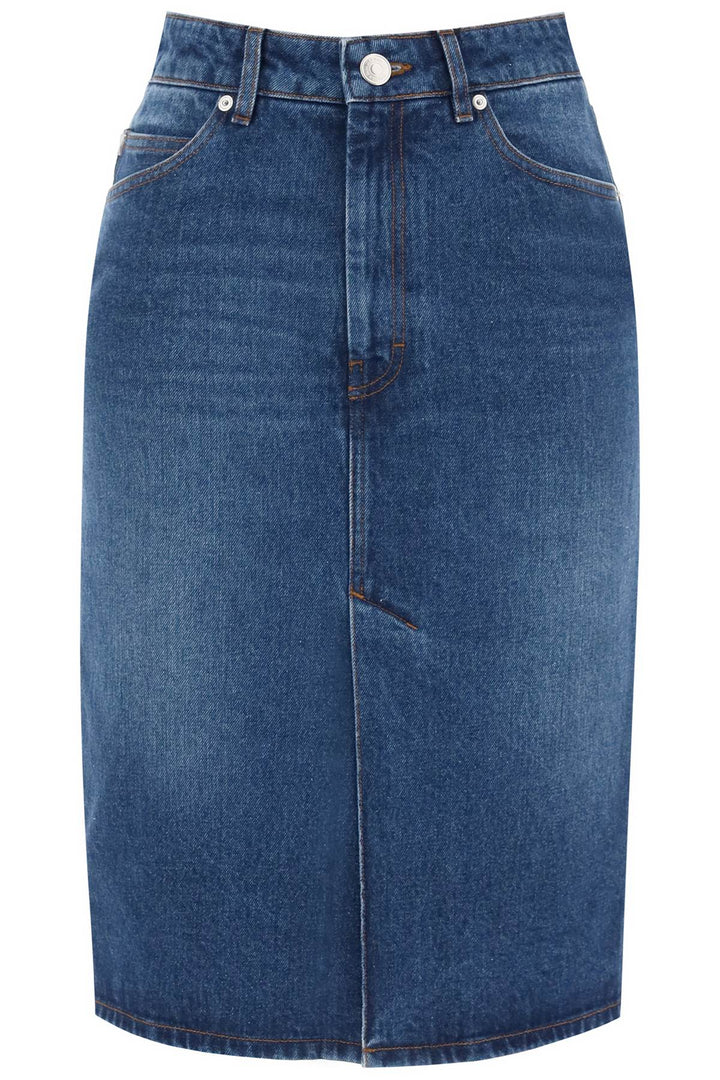 Gonna Midi In Denim - Ami Paris - Women