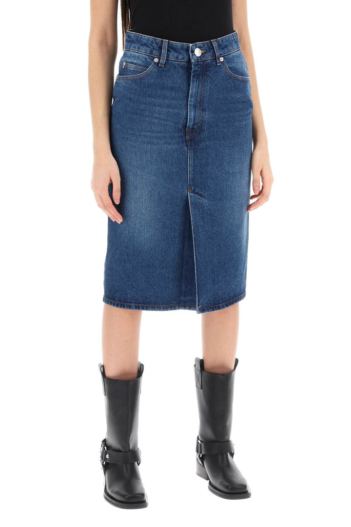 Gonna Midi In Denim - Ami Paris - Women