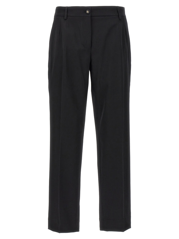 Dolce & Gabbana Wool Canvas Trousers Pants - Black | 9a8b75e2b78a8e36bb391e96f790de881ae78081