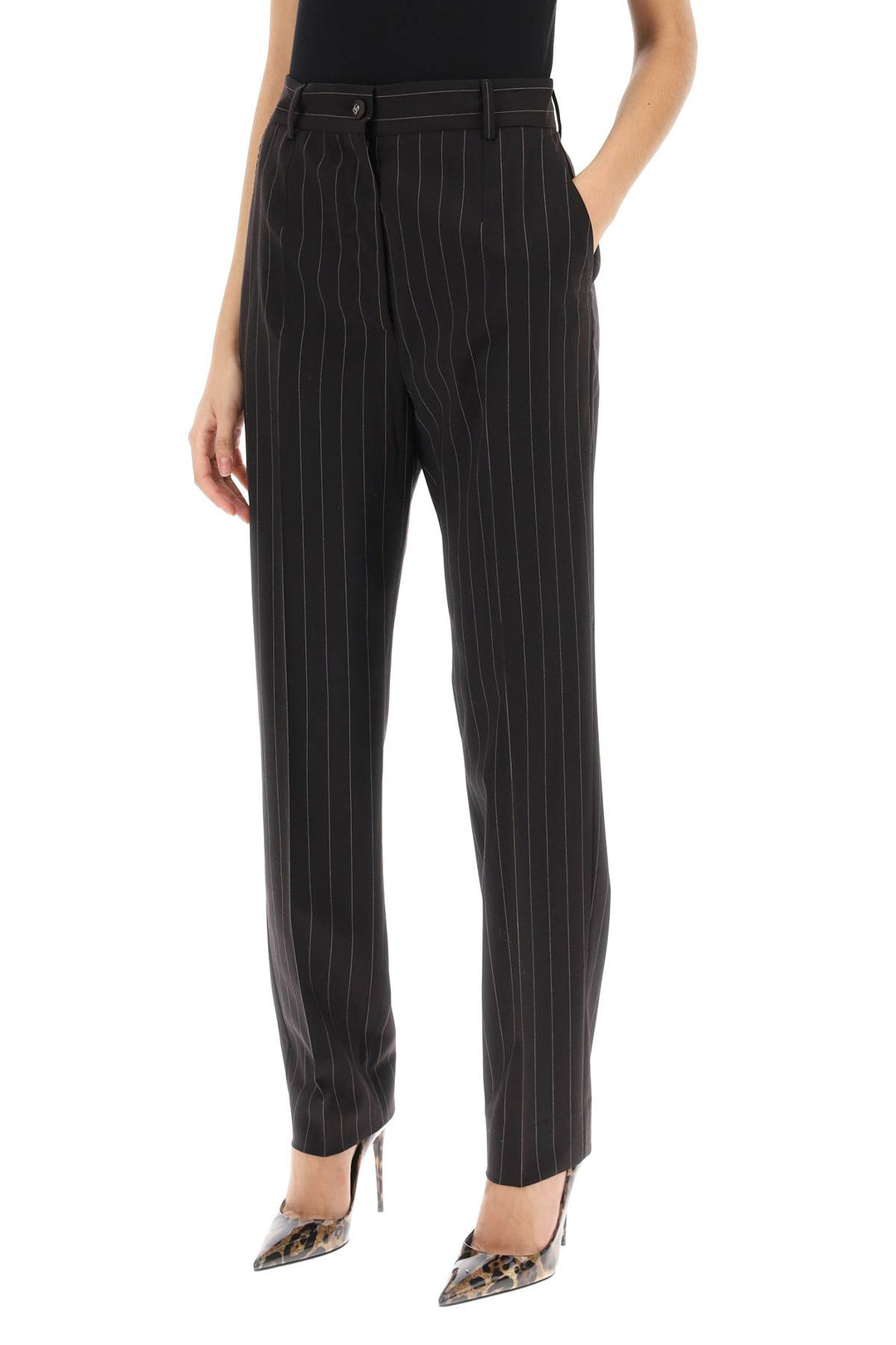 Pinstriped Wool Pants - Dolce & Gabbana - Women