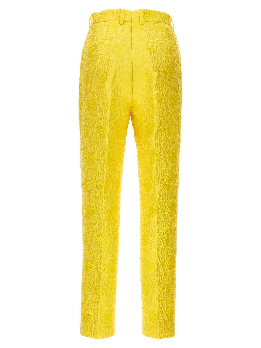 Jaquard Tailored Trousers Pants Yellow