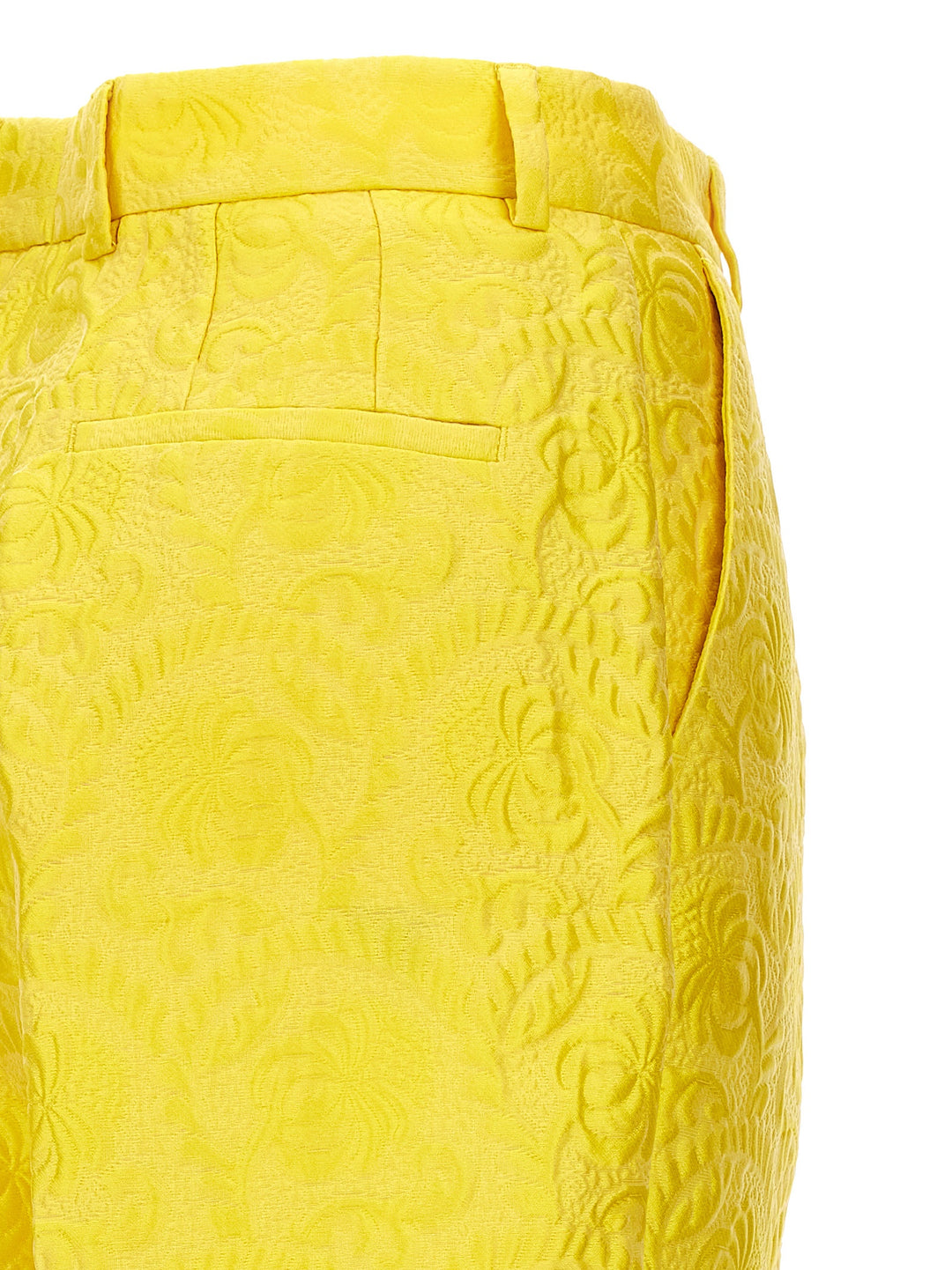 Jaquard Tailored Trousers Pants Yellow