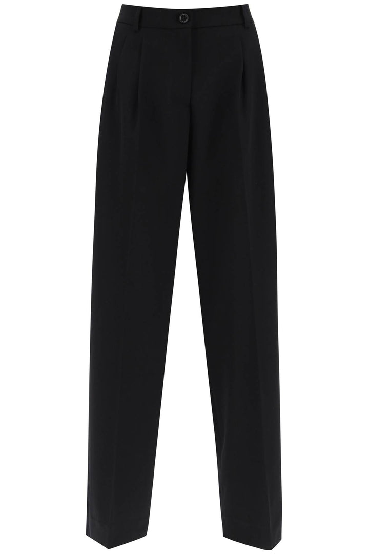 Stretch Wool Wide Leg Trousers - Dolce & Gabbana - Women