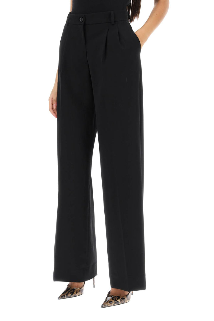 Stretch Wool Wide Leg Trousers - Dolce & Gabbana - Women