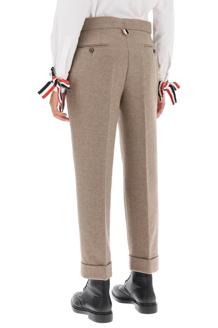 Cropped Wool Flannel Pants - Thom Browne - Women