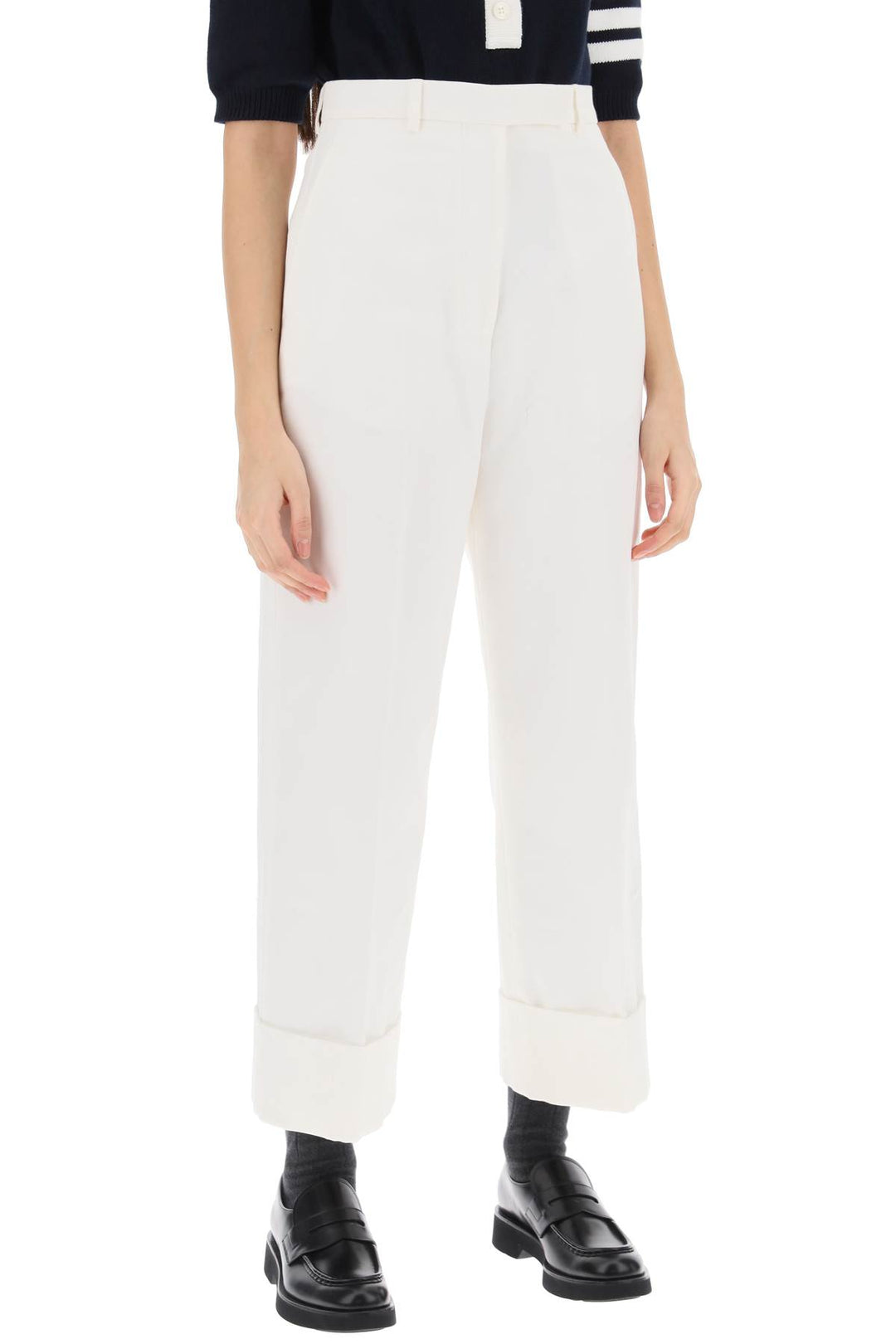 Cropped Wide Leg Jeans - Thom Browne - Women