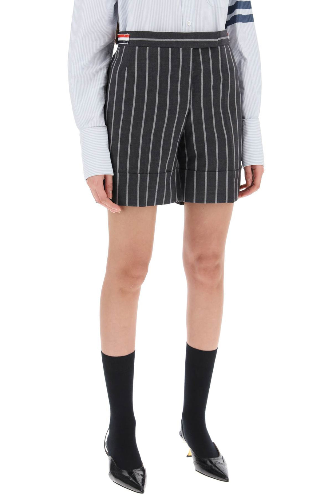 Striped Tailoring Shorts - Thom Browne - Women