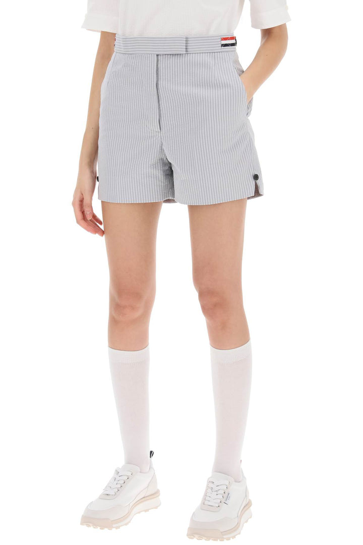 Seersucker Tailoring Shorts - Thom Browne - Women