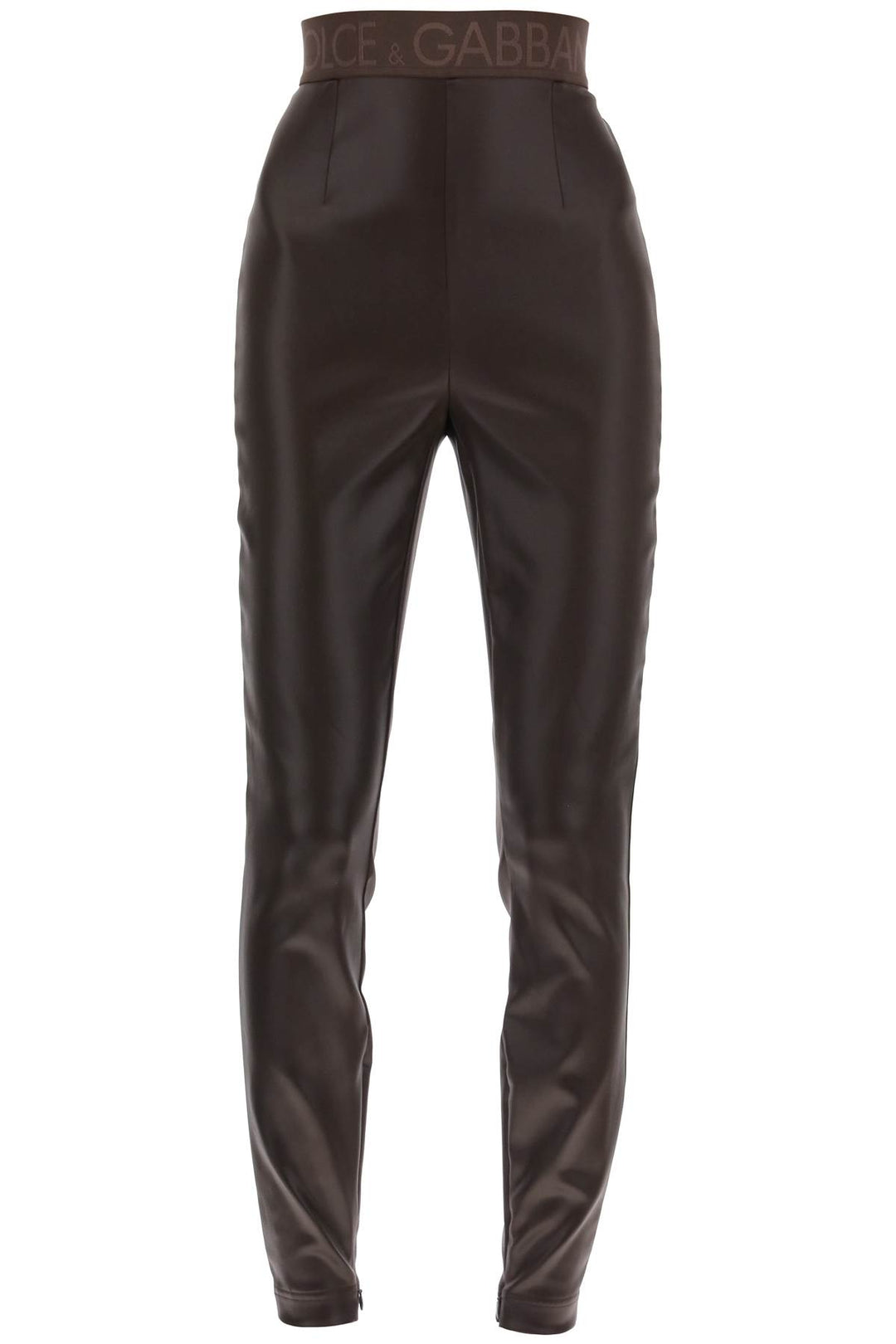 Coated Look Stretch Satin Leggings - Dolce & Gabbana - Women