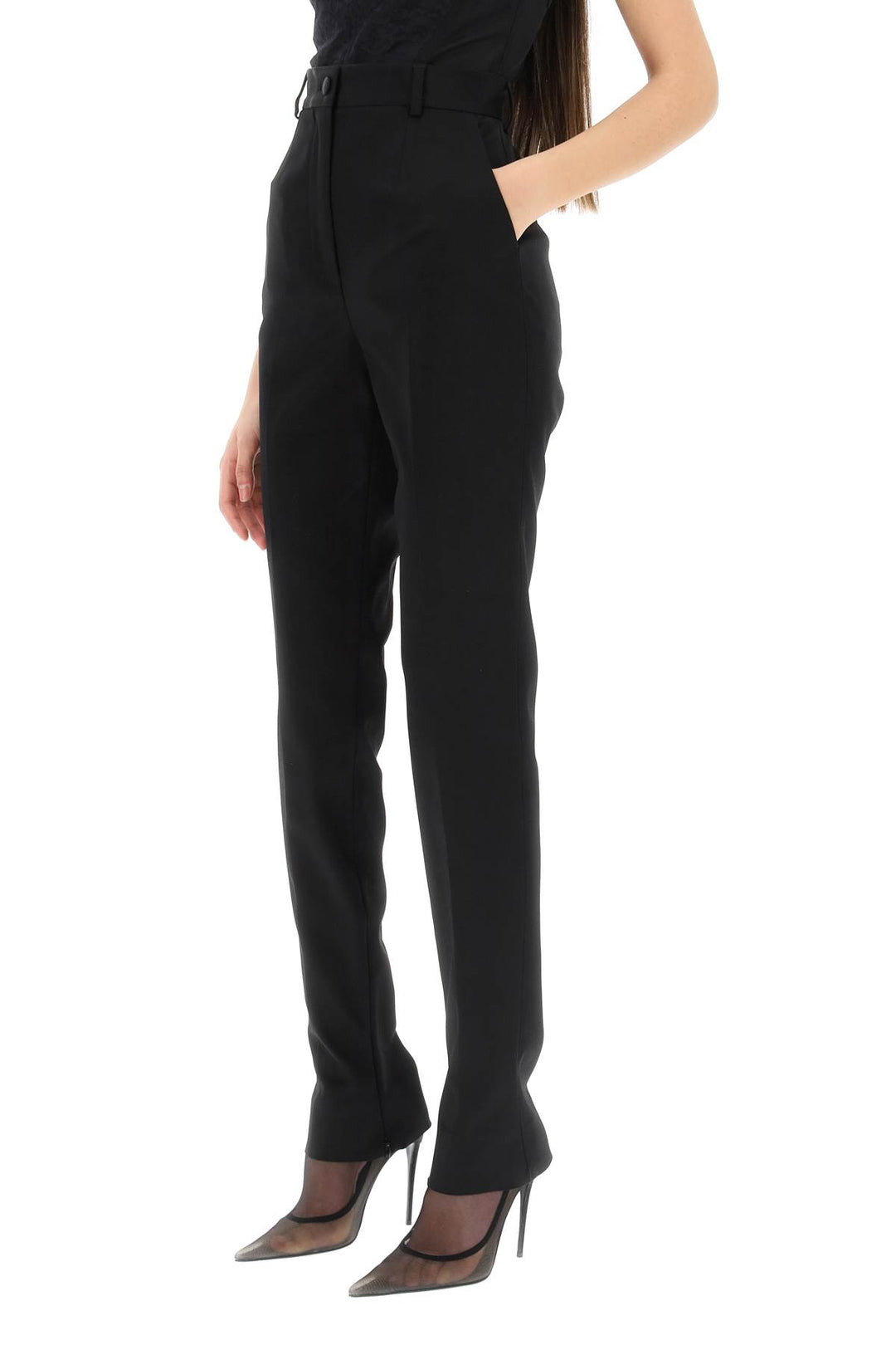 Slim Trousers With Zip Cuffs - Dolce & Gabbana - Women