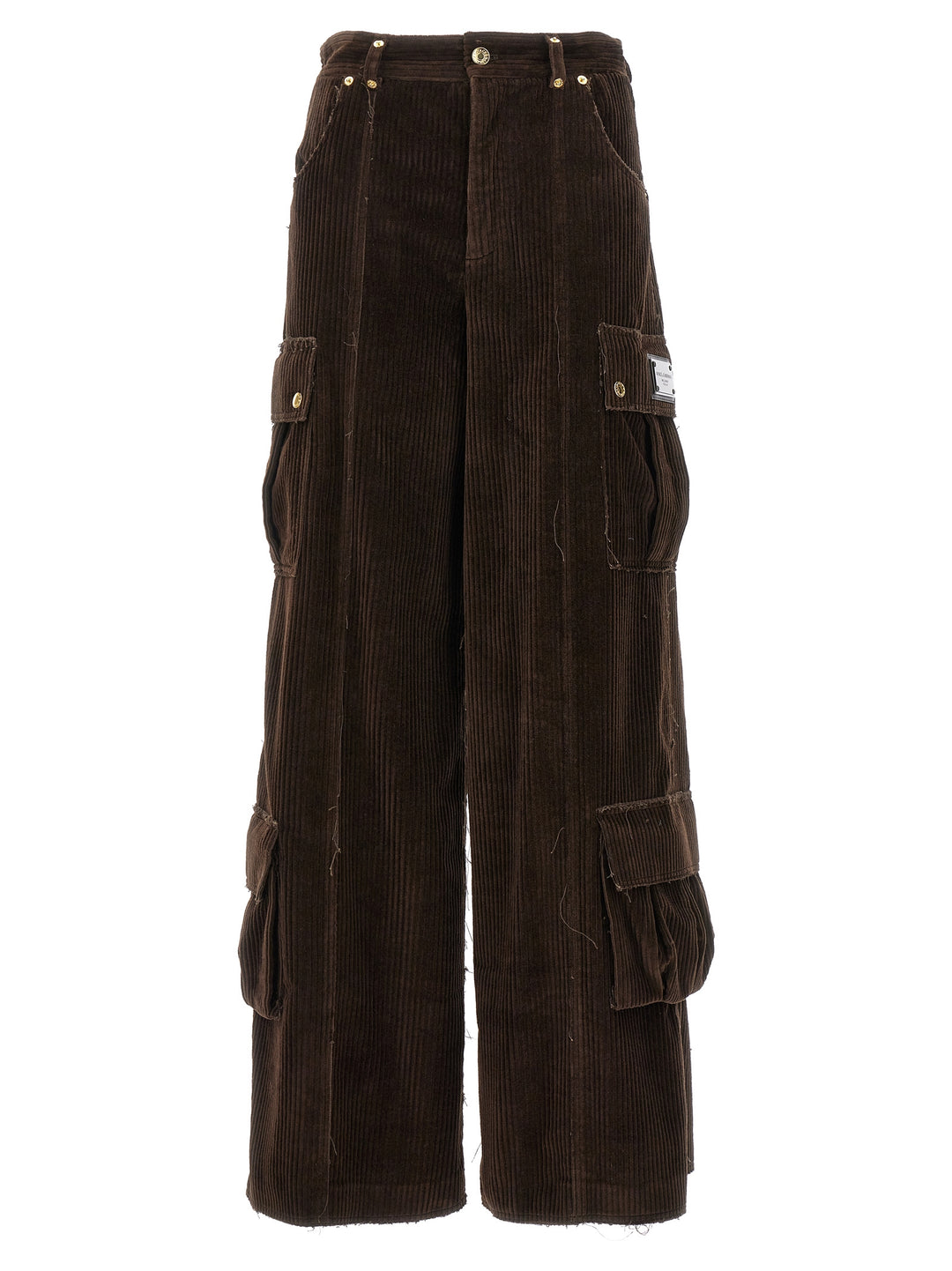 Ribbed Cargo Pants Brown