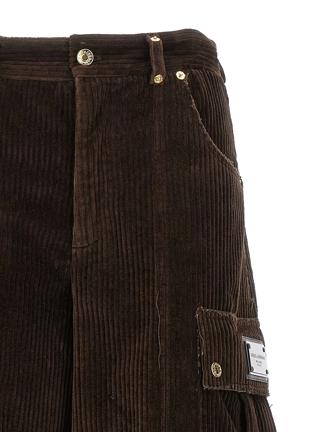 Ribbed Cargo Pants Brown