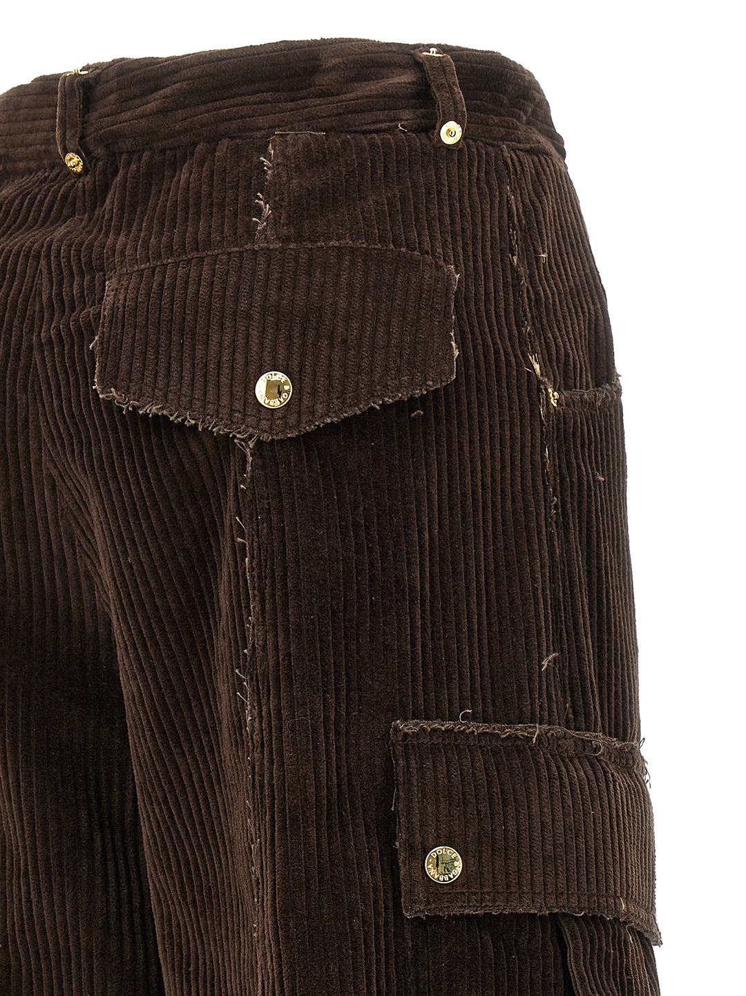 Ribbed Cargo Pants Brown