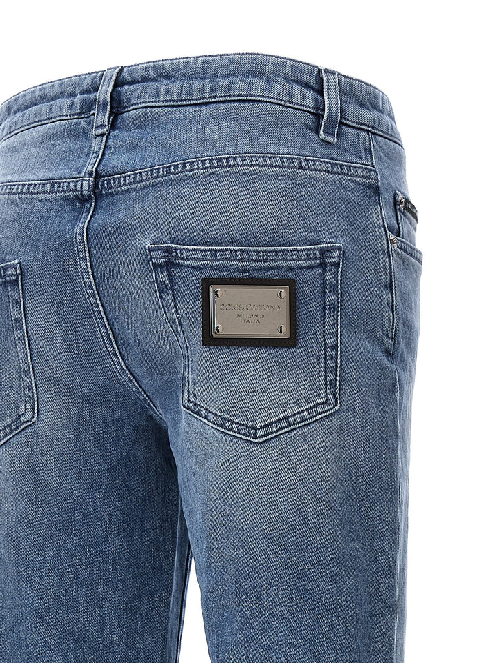 Logo Plaque Jeans Light Blue