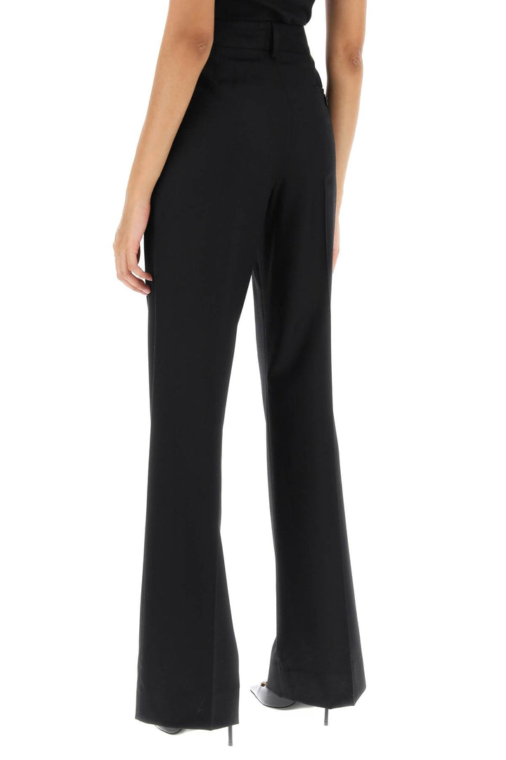 Flannel Trousers With Logo Tag - Dolce & Gabbana - Women