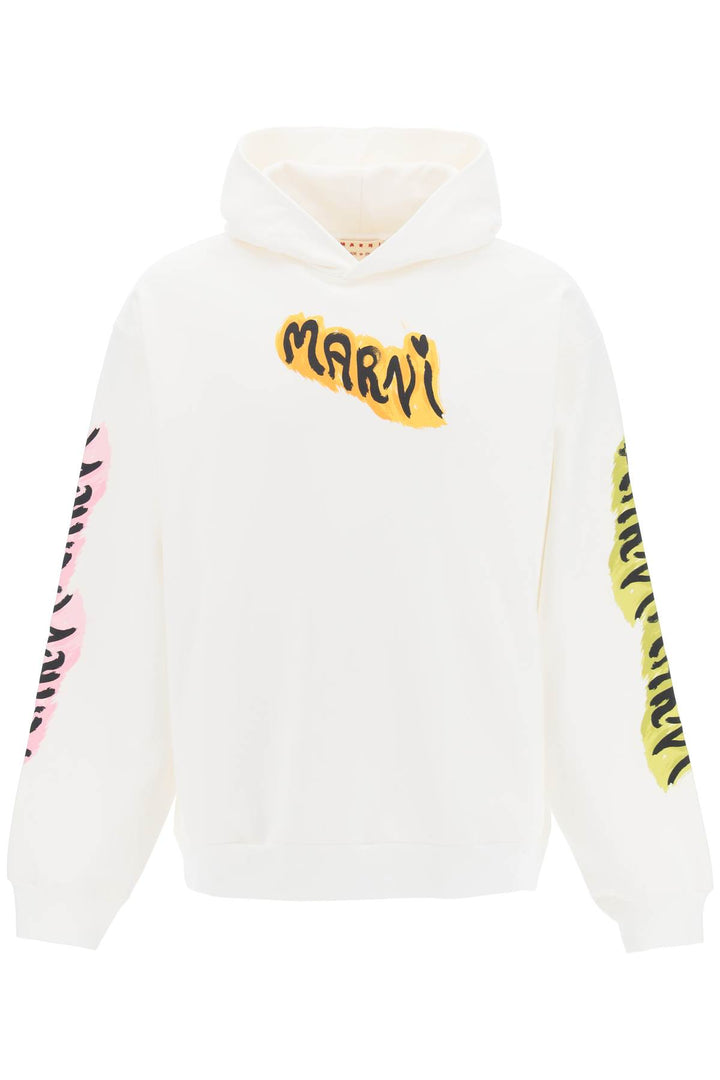 Hoodie With Graffiti Print - Marni - Men