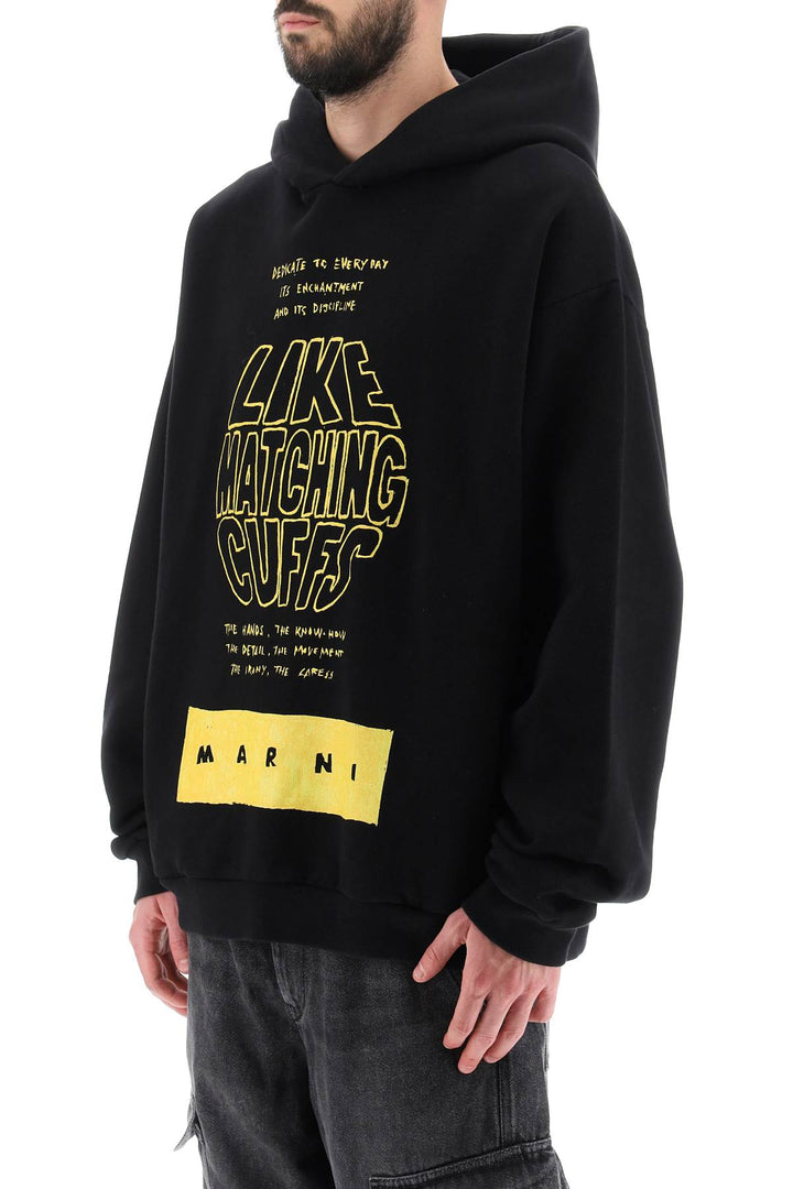 Hoodie With Slogan Print - Marni - Men