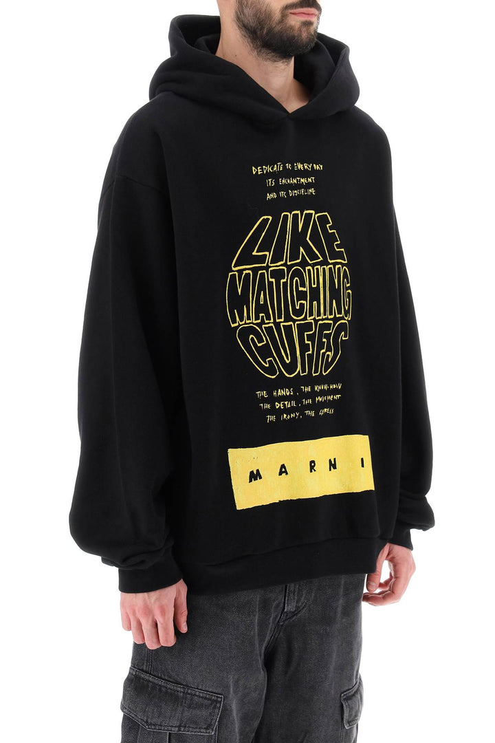 Hoodie With Slogan Print - Marni - Men