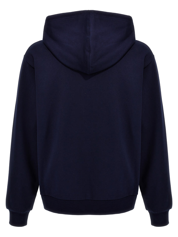 Logo Print Hoodie Sweatshirt Blue