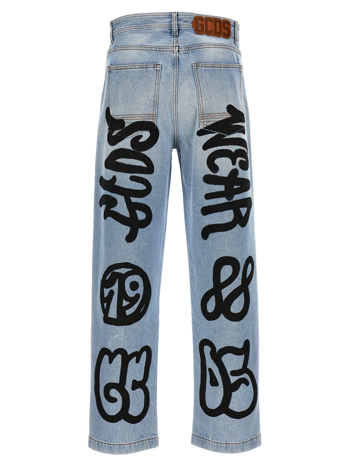 Printed Jeans Light Blue