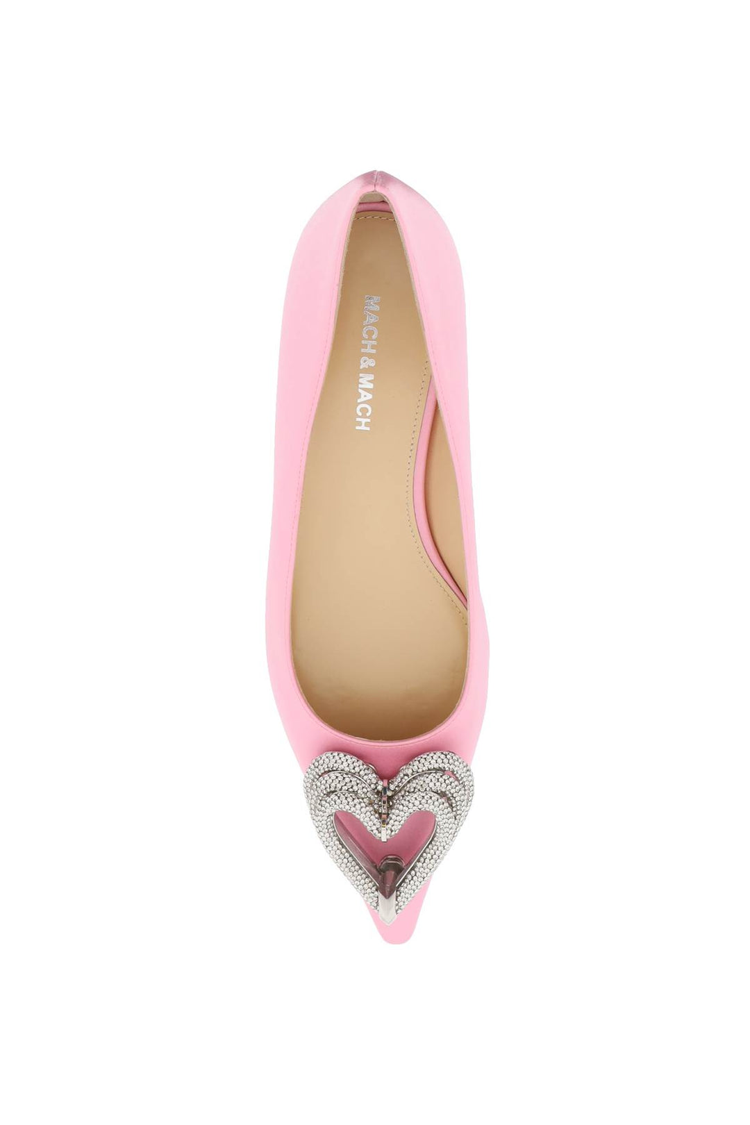 Satin Ballet Flats With Crystals - Mach E Mach - Women