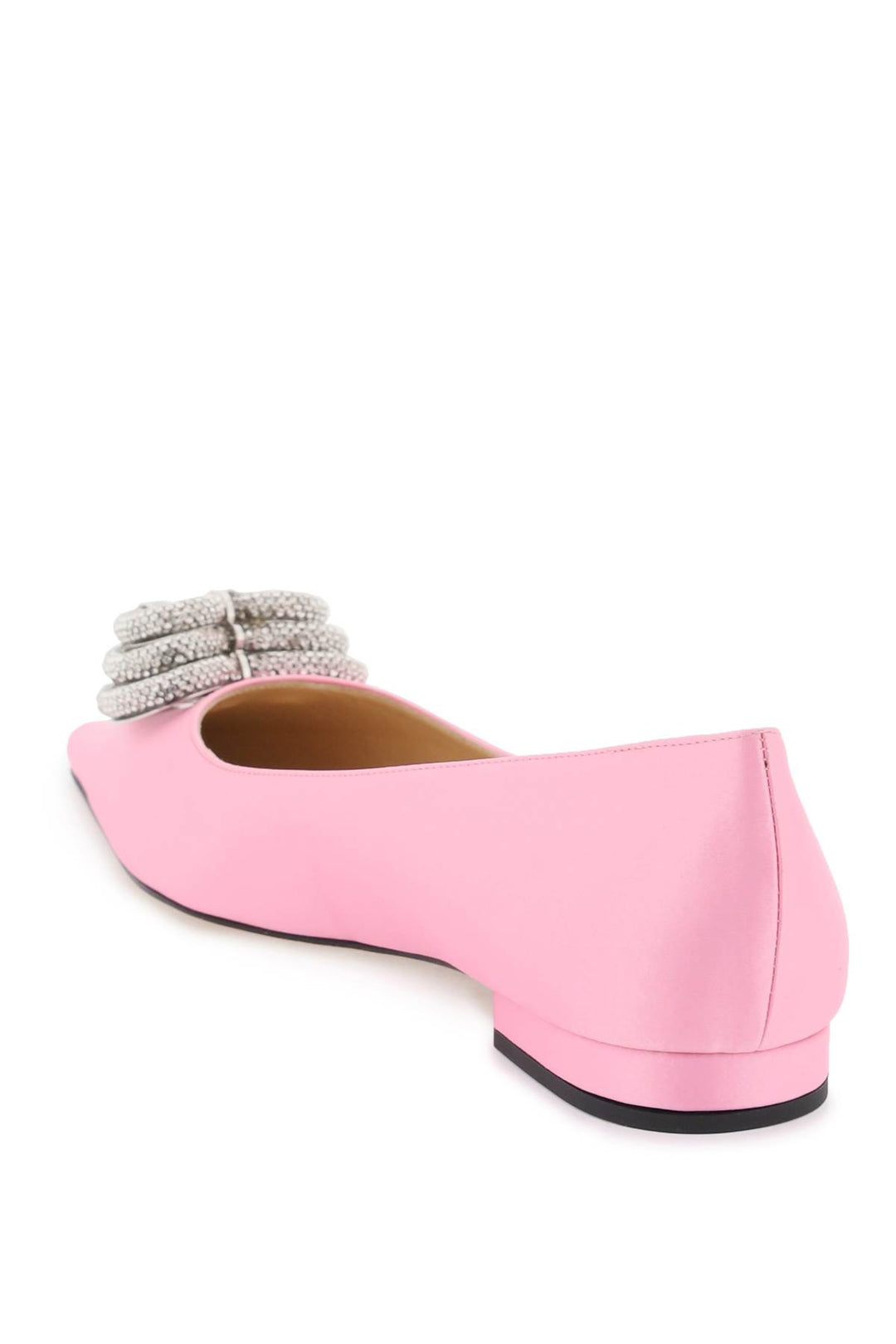 Satin Ballet Flats With Crystals - Mach E Mach - Women