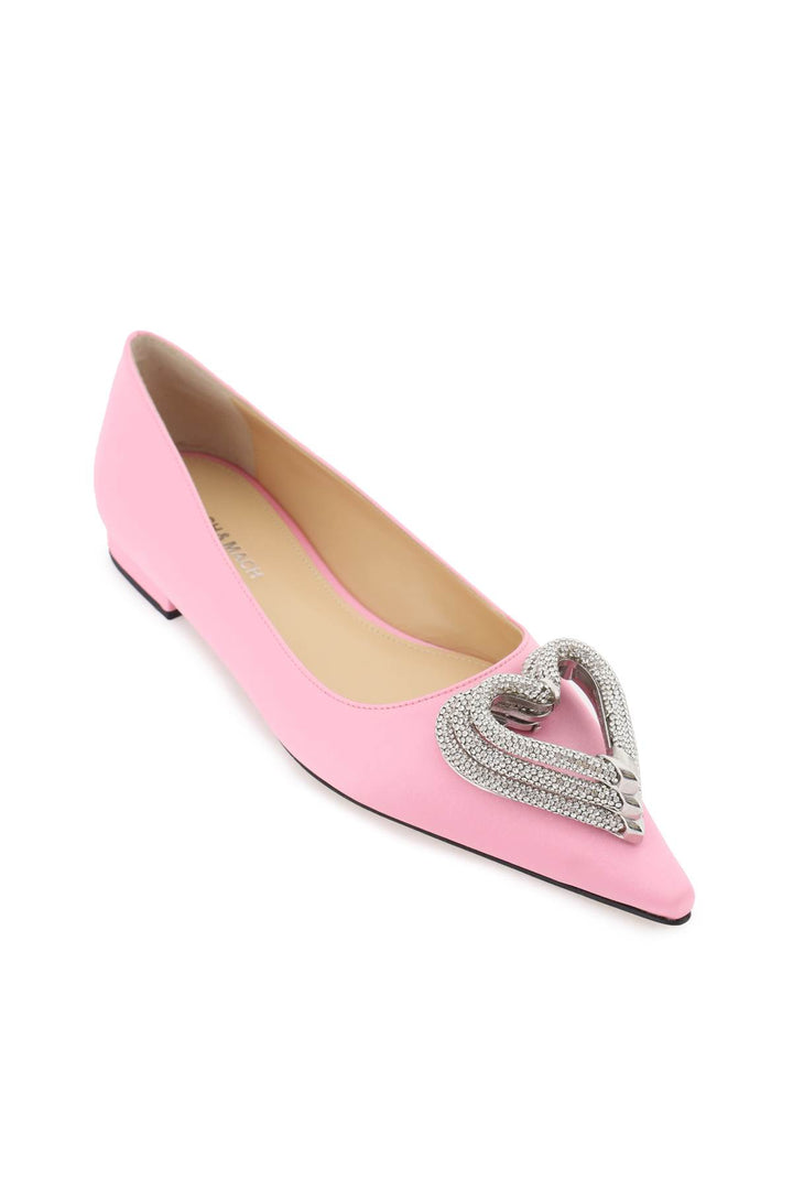 Satin Ballet Flats With Crystals - Mach E Mach - Women