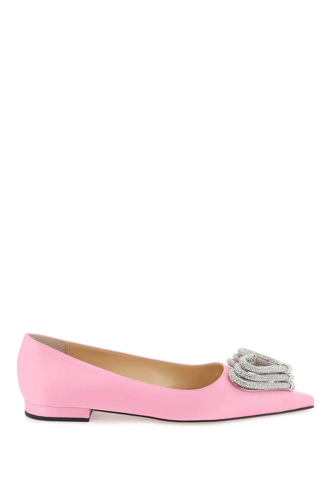 Satin Ballet Flats With Crystals - Mach E Mach - Women