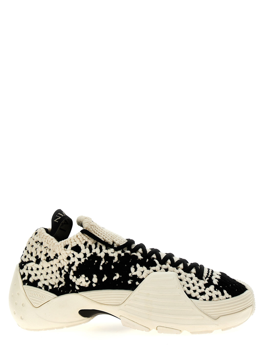 Cotton Flash-Knit Sneakers White/Black