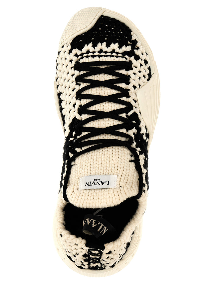 Cotton Flash-Knit Sneakers White/Black