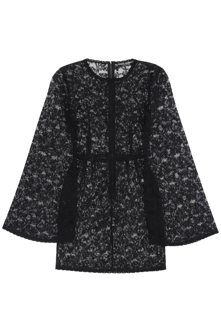 Mini Dress In Floral Openwork Knit - Dolce & Gabbana - Women