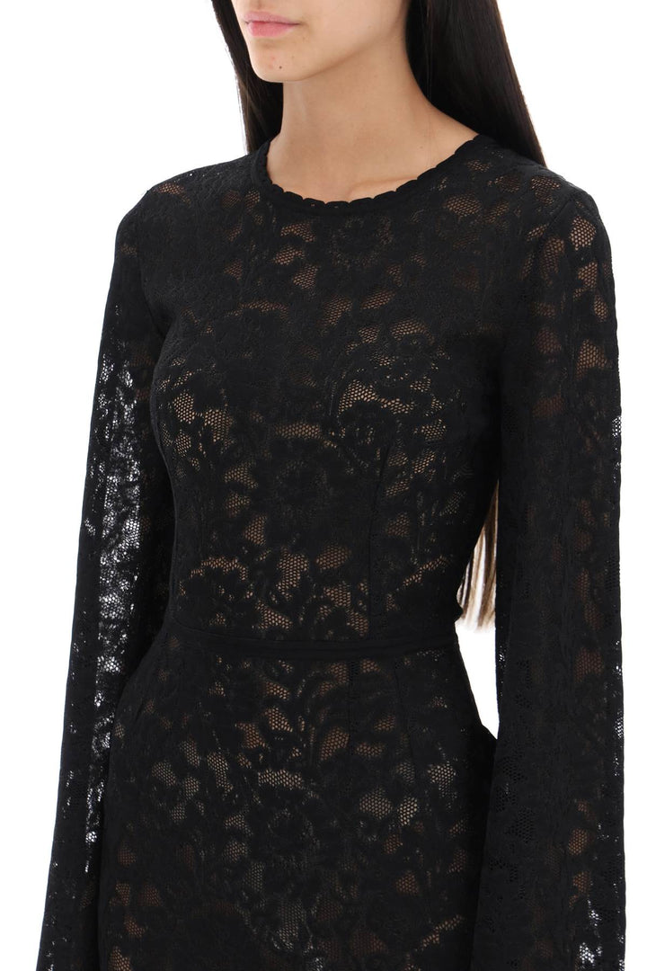 Mini Dress In Floral Openwork Knit - Dolce & Gabbana - Women