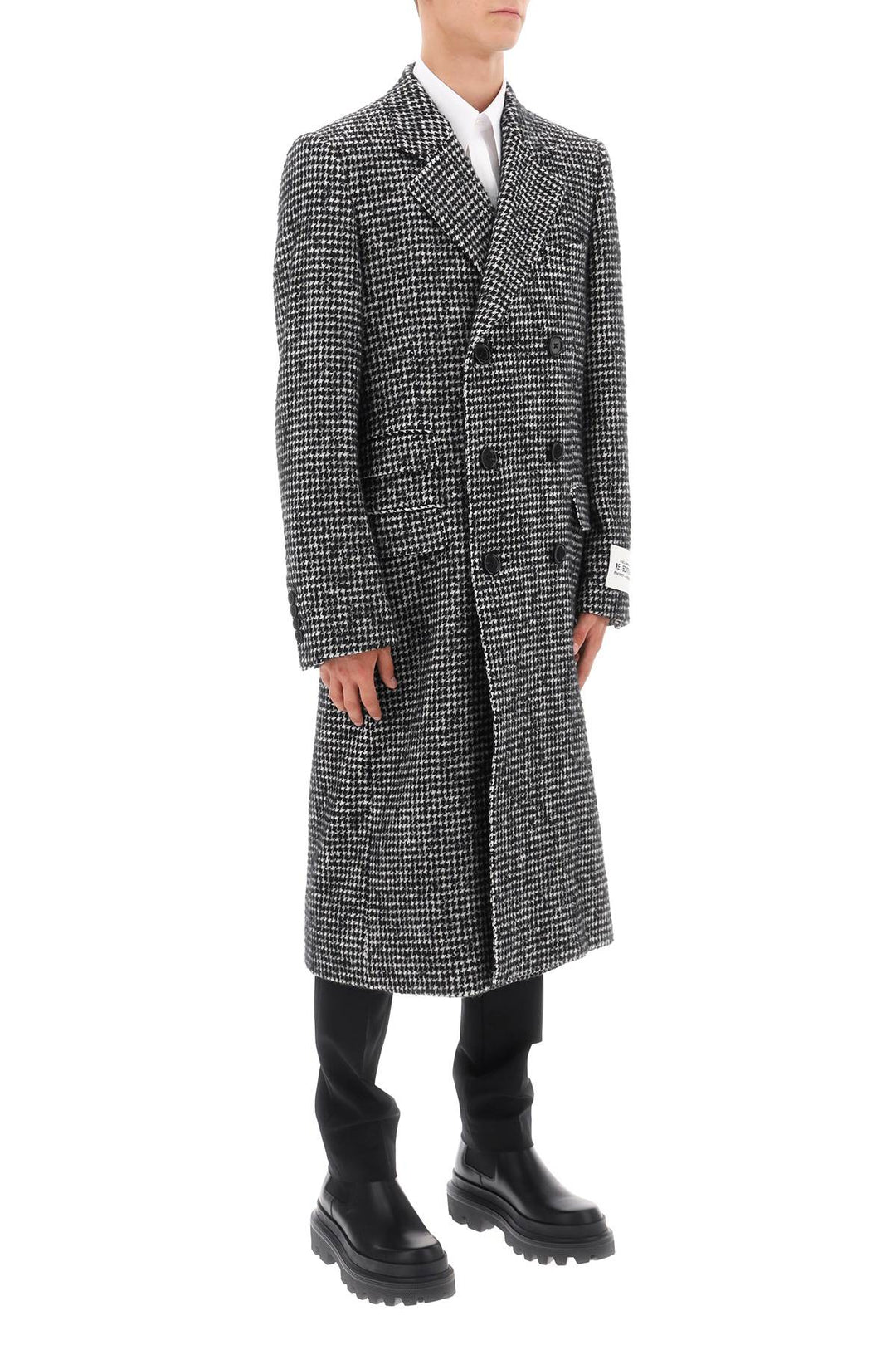 Re Edition Coat In Houndstooth Wool - Dolce & Gabbana - Men