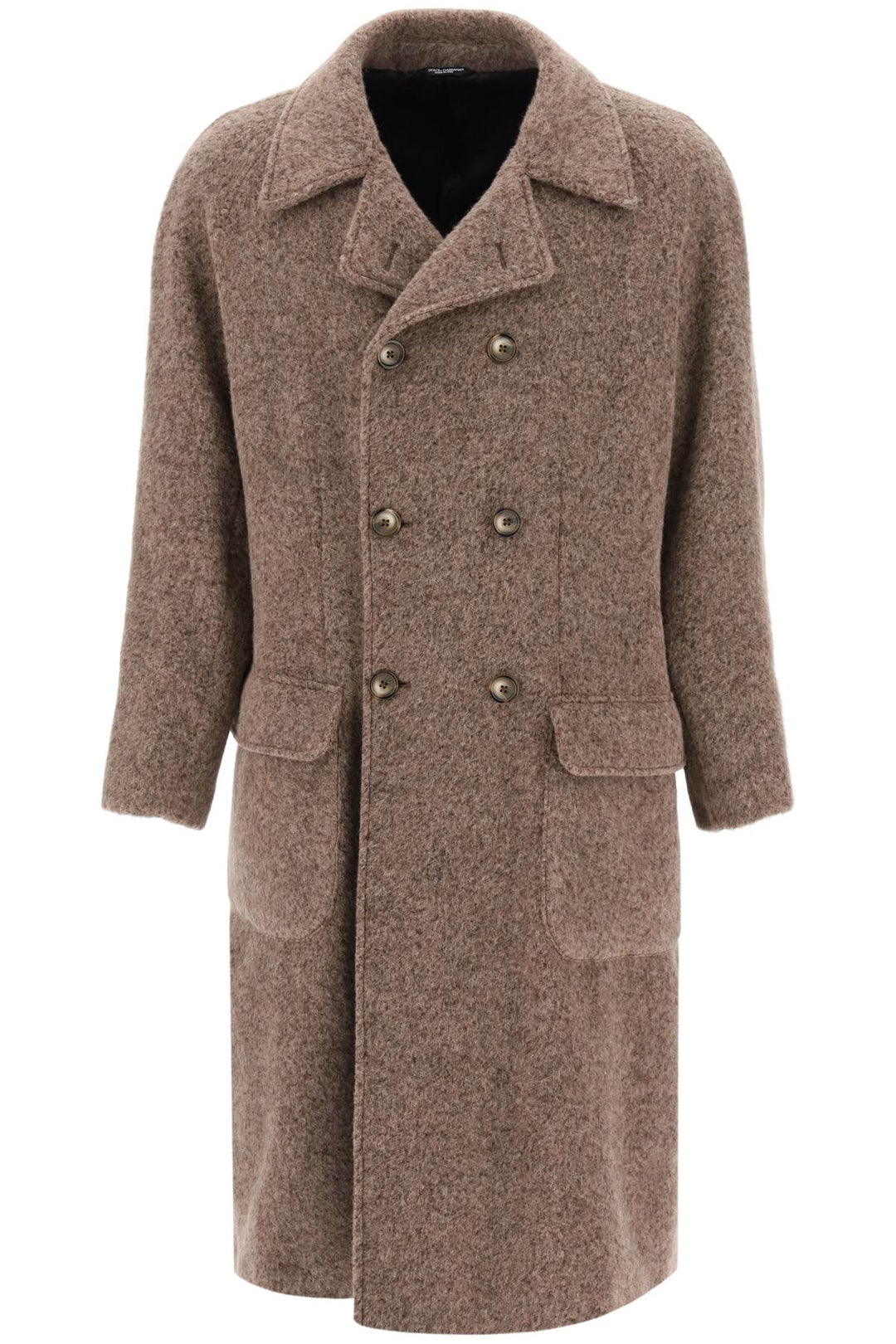 Melange Alpaca Double Breasted Coat - Dolce & Gabbana - Men