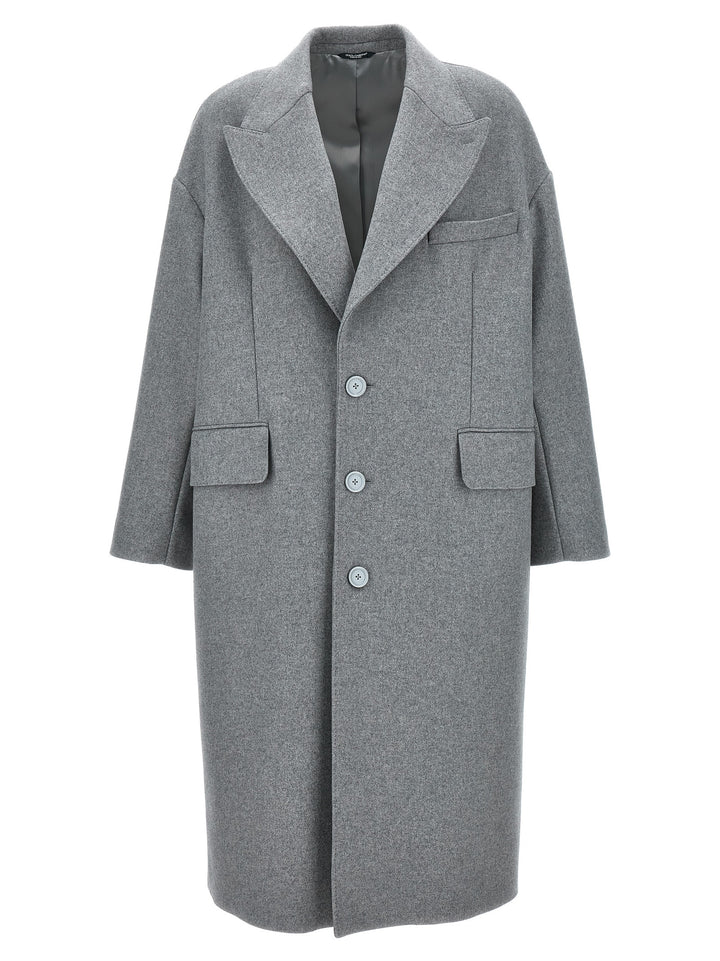 Single-Breasted Wool Coat Coats, Trench Coats Gray