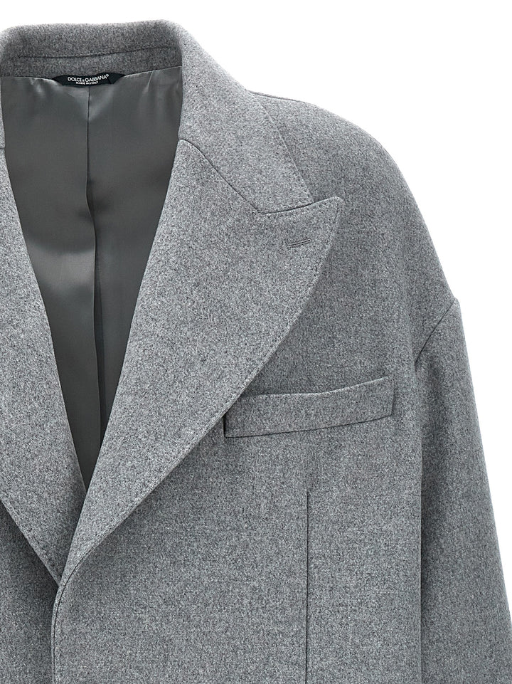 Single-Breasted Wool Coat Coats, Trench Coats Gray