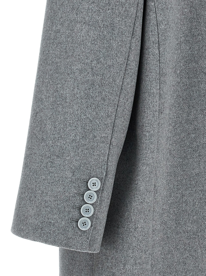 Single-Breasted Wool Coat Coats, Trench Coats Gray