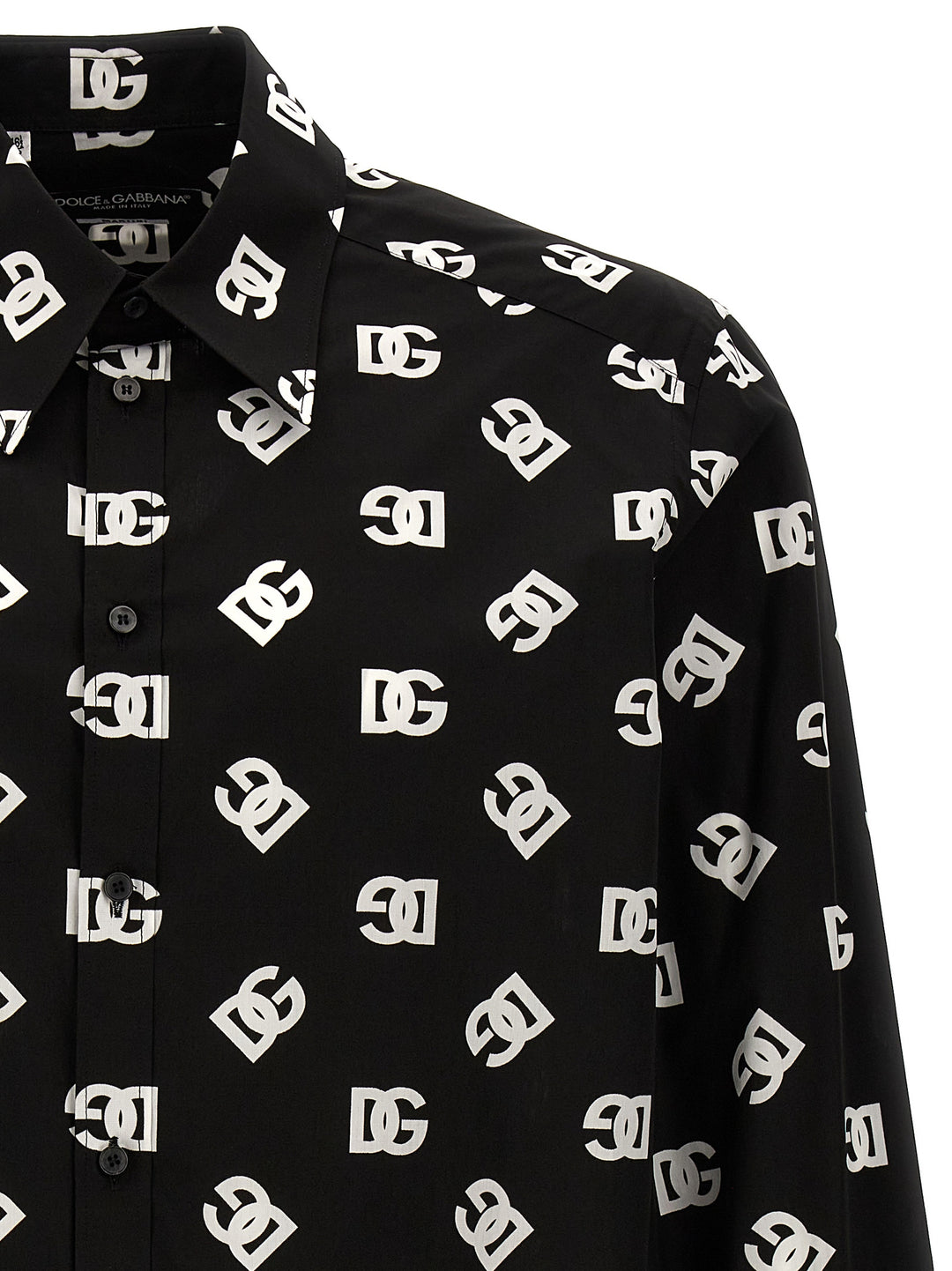 Logo Print Shirt Shirt, Blouse White/Black