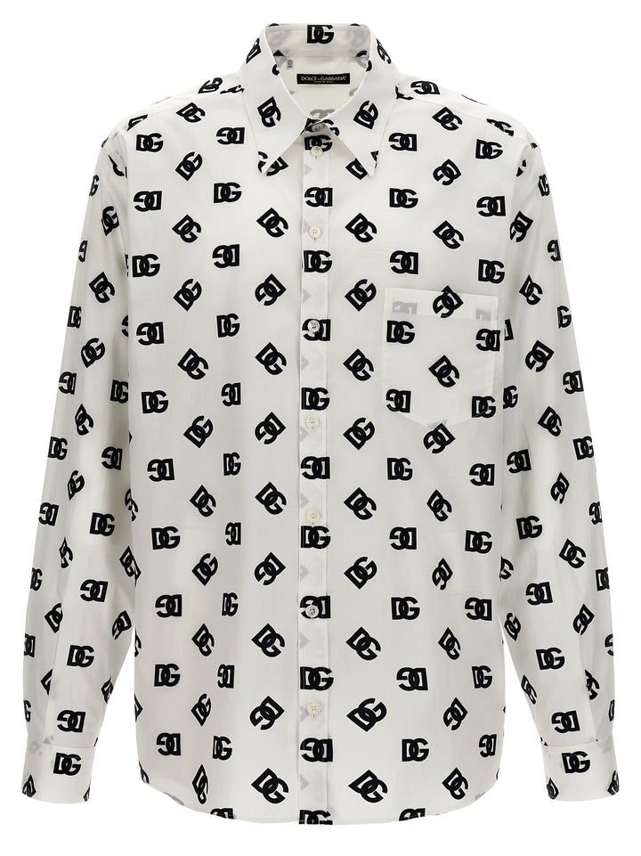 All Over Logo Shirt Shirt, Blouse White/Black