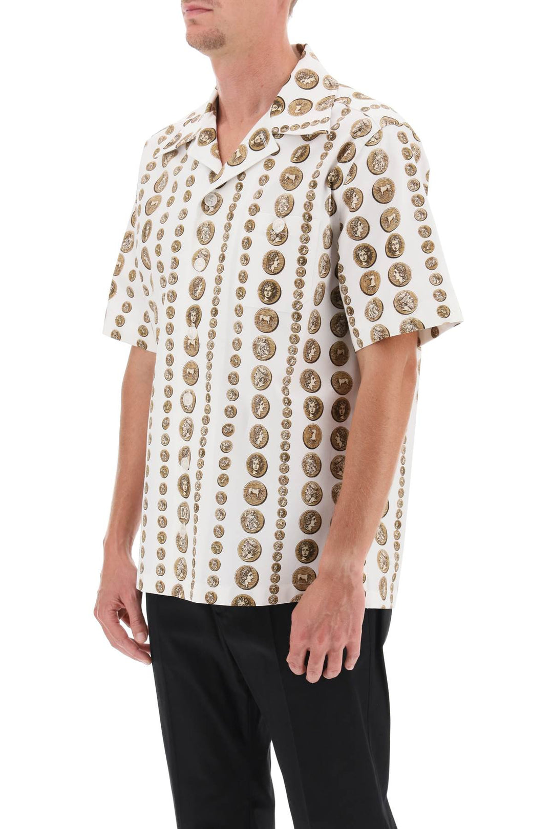 Coin Print Short Sleeve Shirt - Dolce & Gabbana - Men