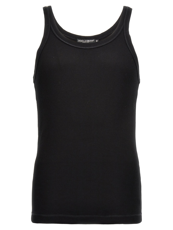 Ribbed Tank Top Tops Black