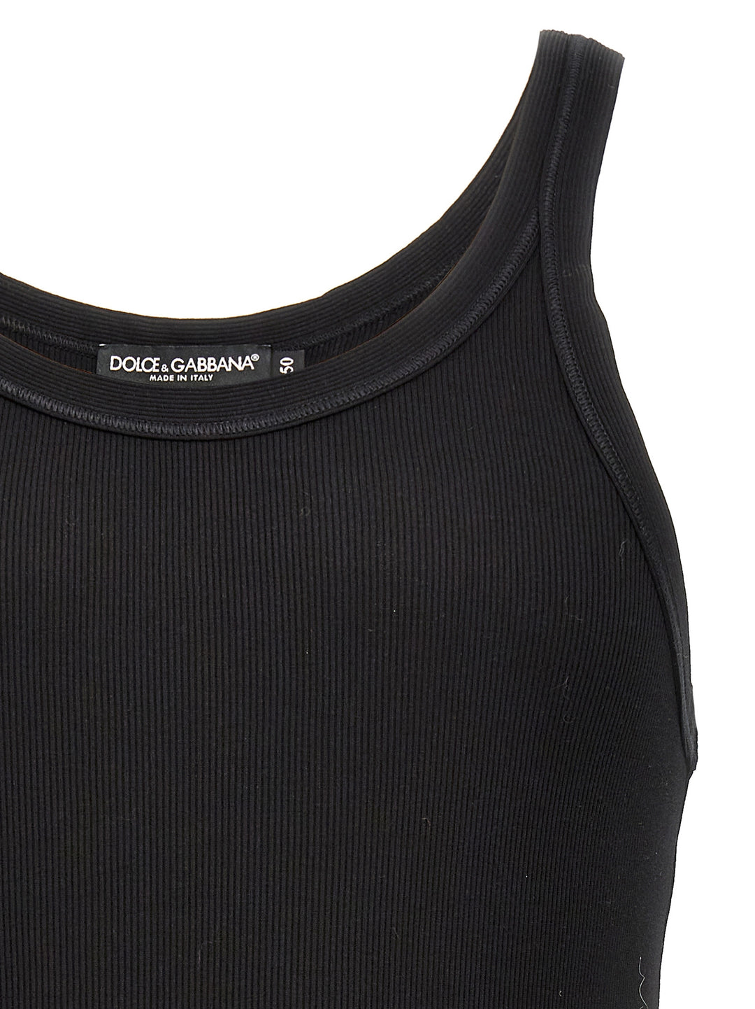 Ribbed Tank Top Tops Black