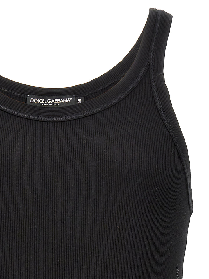 Ribbed Tank Top Tops Black