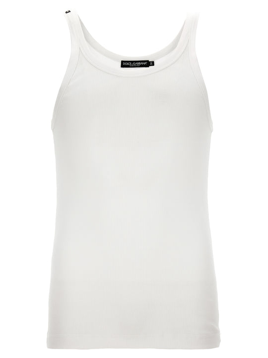Ribbed Tank Top Tops White