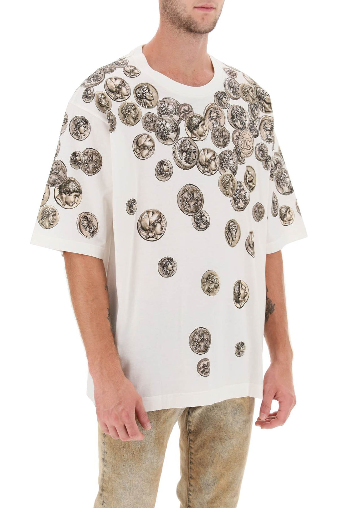 Coins Print Oversized T Shirt - Dolce & Gabbana - Men