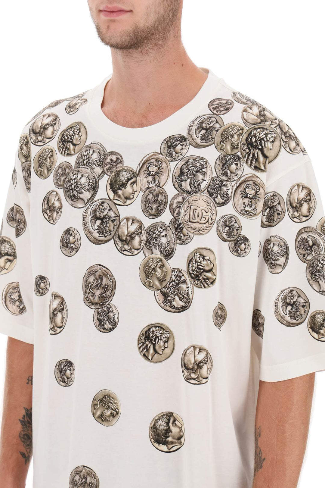 Coins Print Oversized T Shirt - Dolce & Gabbana - Men