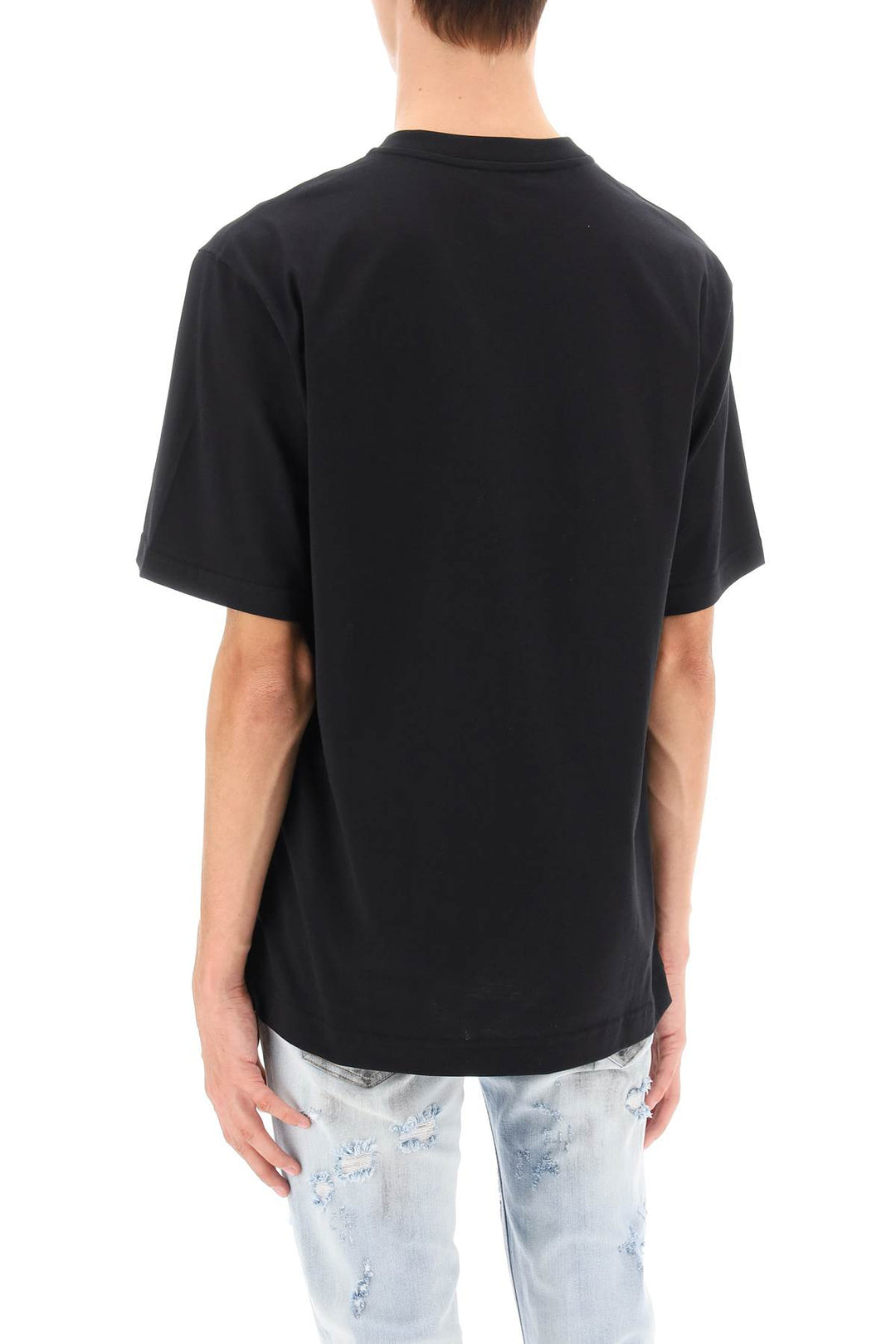 Printed T Shirt With Rhinestones - Dolce & Gabbana - Men