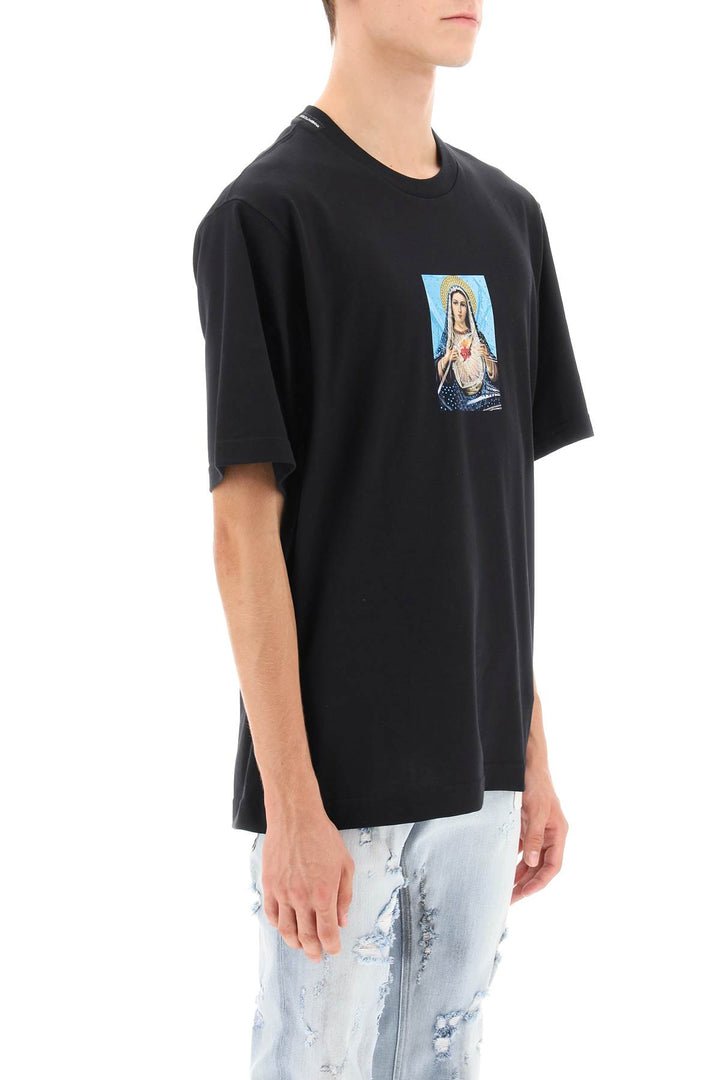 Printed T Shirt With Rhinestones - Dolce & Gabbana - Men