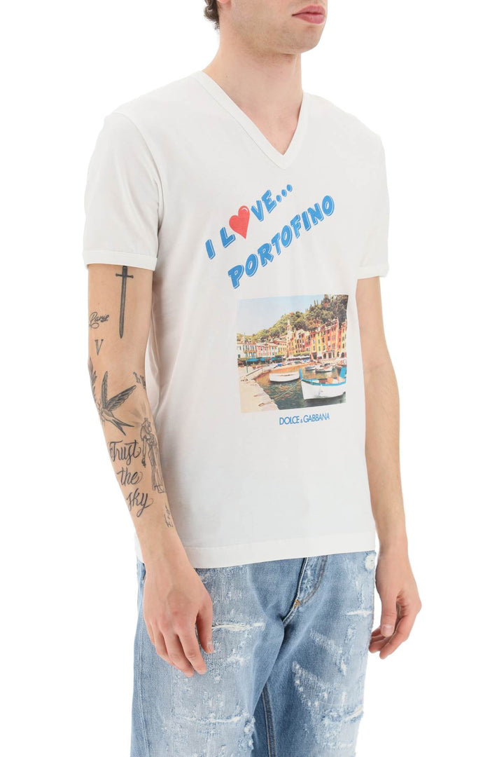 Portofino Print Re Edition T Shirt - Dolce & Gabbana - Men